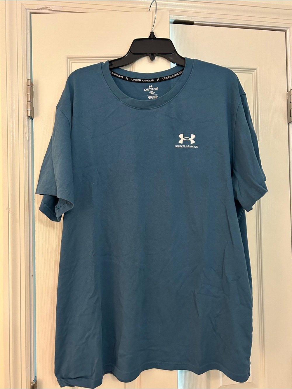 Under Armour Teal Crew Neck Short-Sleeve Tee with White Logo